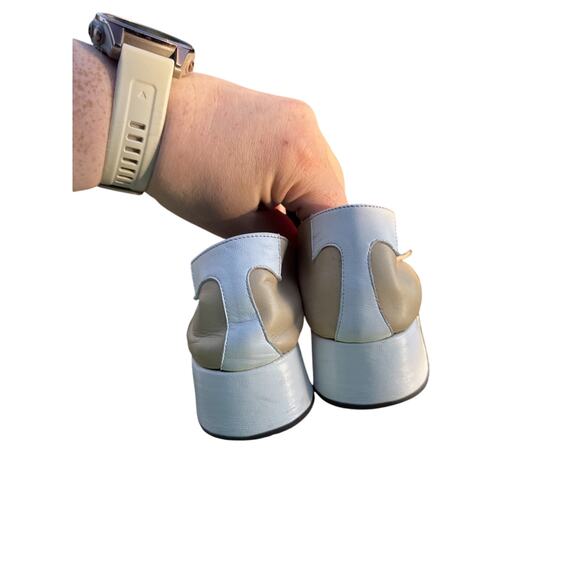 Taryn Rose shoesTan Genuine Leather US 5 Wedge Ballet Shoes 35.5 Made Italy - Picture 2 of 12